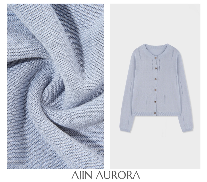 83045【海月叠汐】百搭气质减龄镂空设计感针织开衫A1