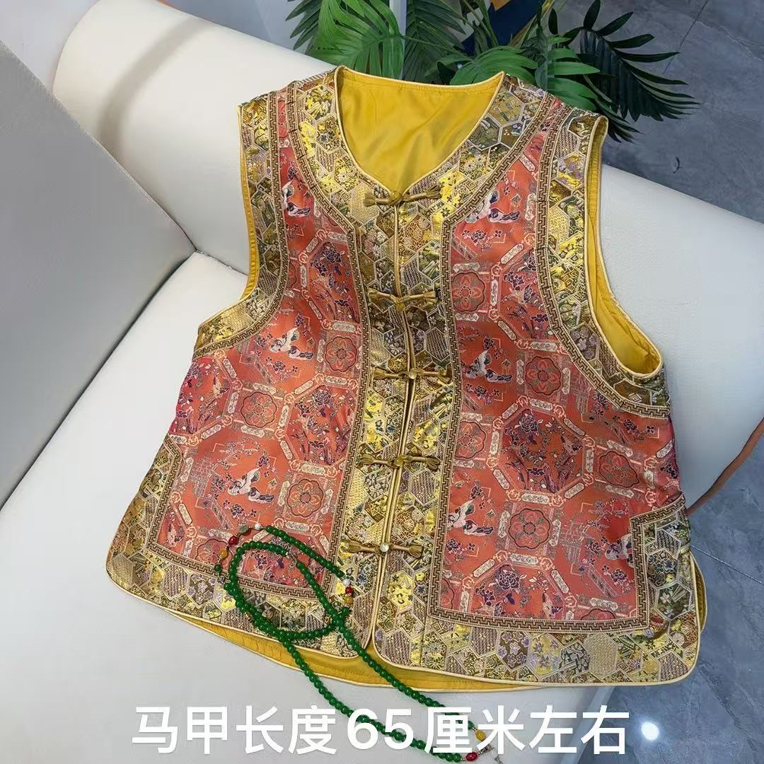 胖MM秋季时尚新款新中式马夹复古国风设计胖妹妹专属唐装轻奢洋气