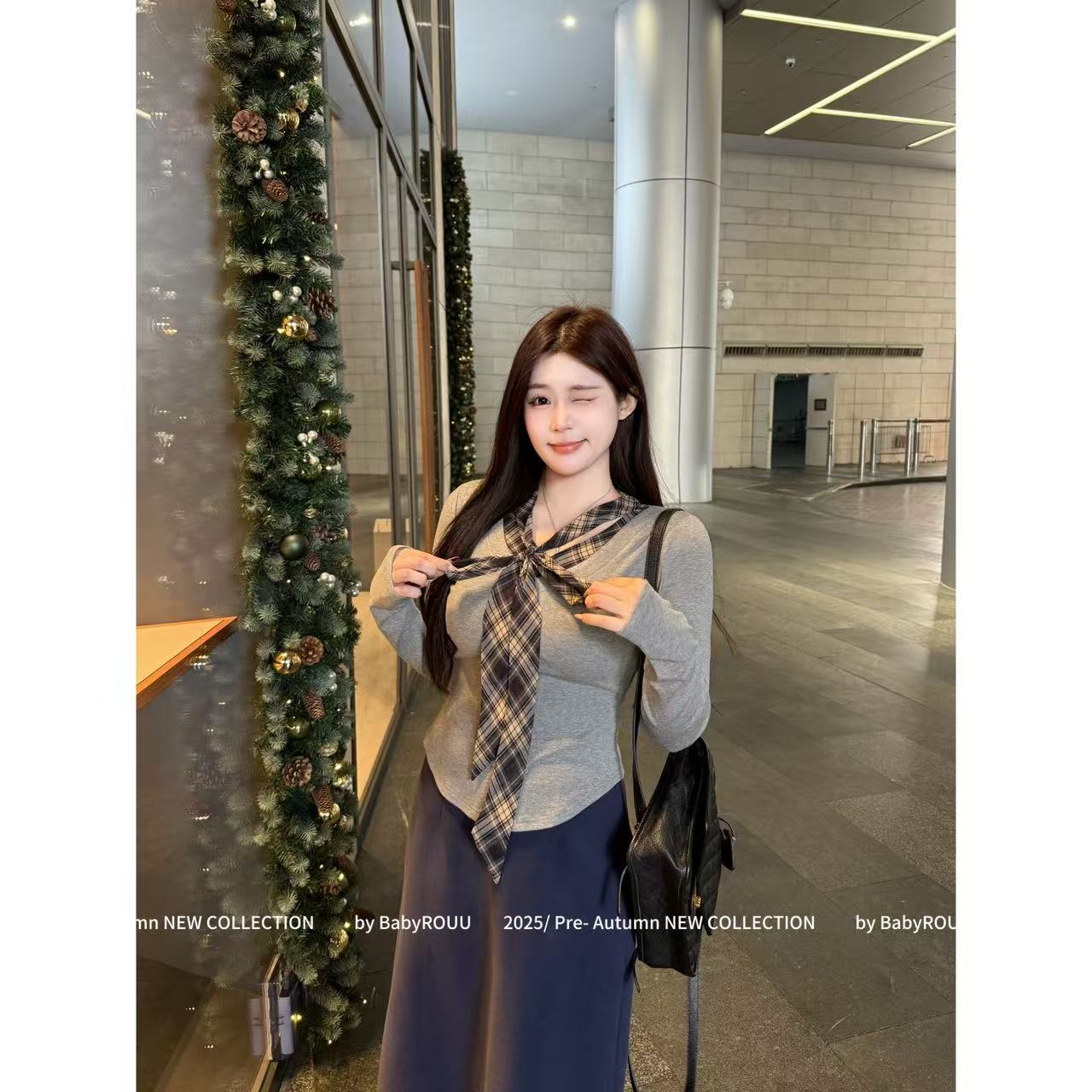 【维斯学院】温与柔 漫不经心的美女感~！法式气质学院风套装