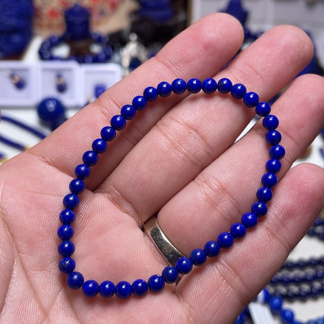 青金石未镶嵌4mm手串