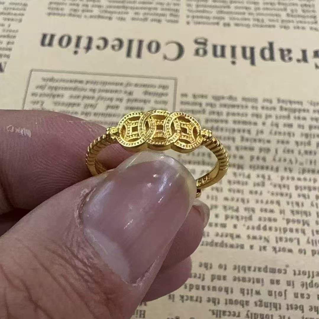 精品铜钱活口戒指