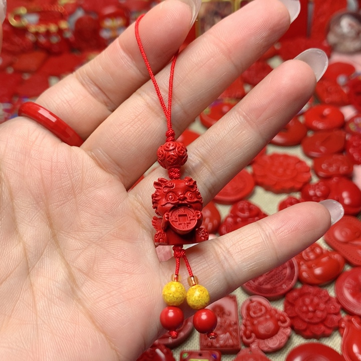 天然辰砂工艺品朱砂手机坠