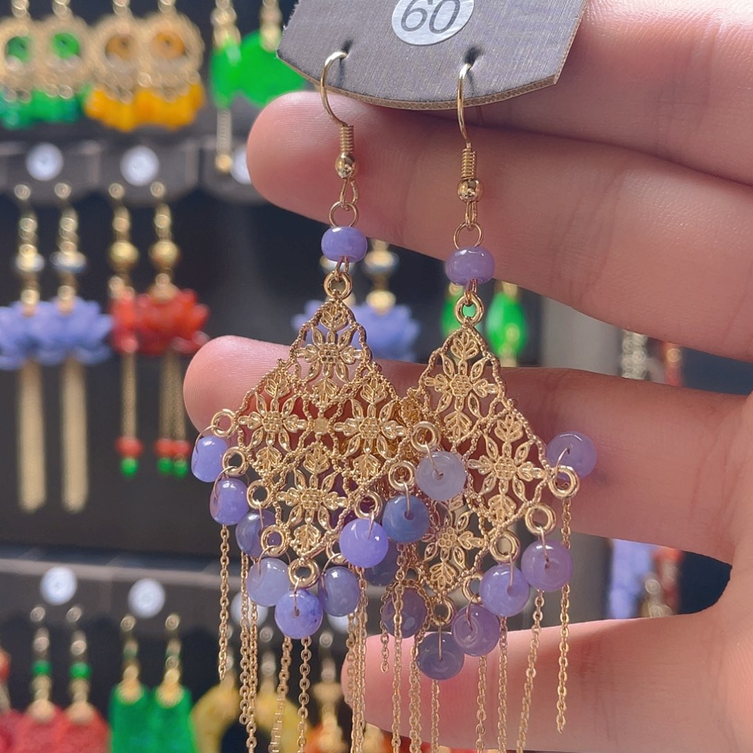 翡翠合金耳饰翡翠