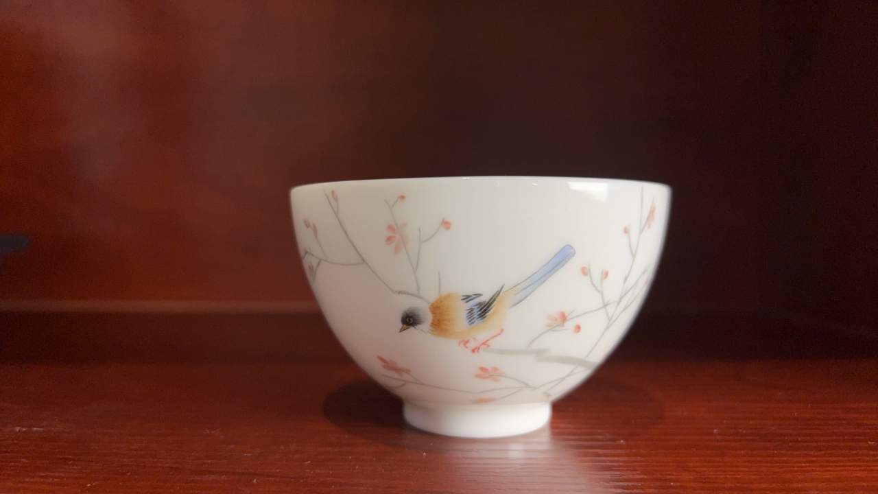 鸟语花香鸡心杯龚循明茶杯