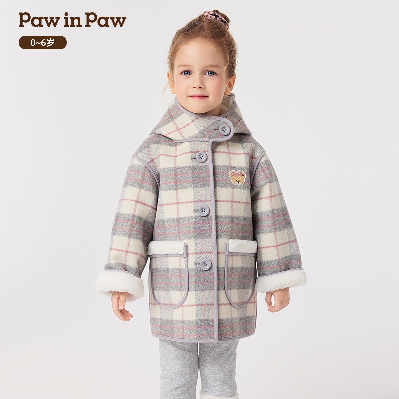 PawinPaw童装25年秋冬女宝毛呢外套保暖百搭PCJWF4V81E