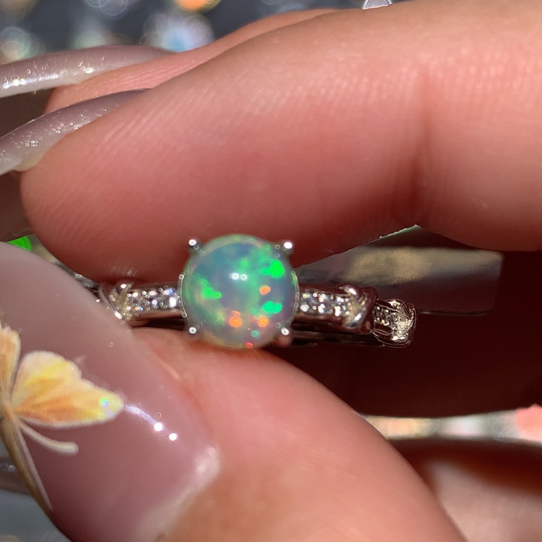 欧泊欧泊戒指y银S925镶嵌