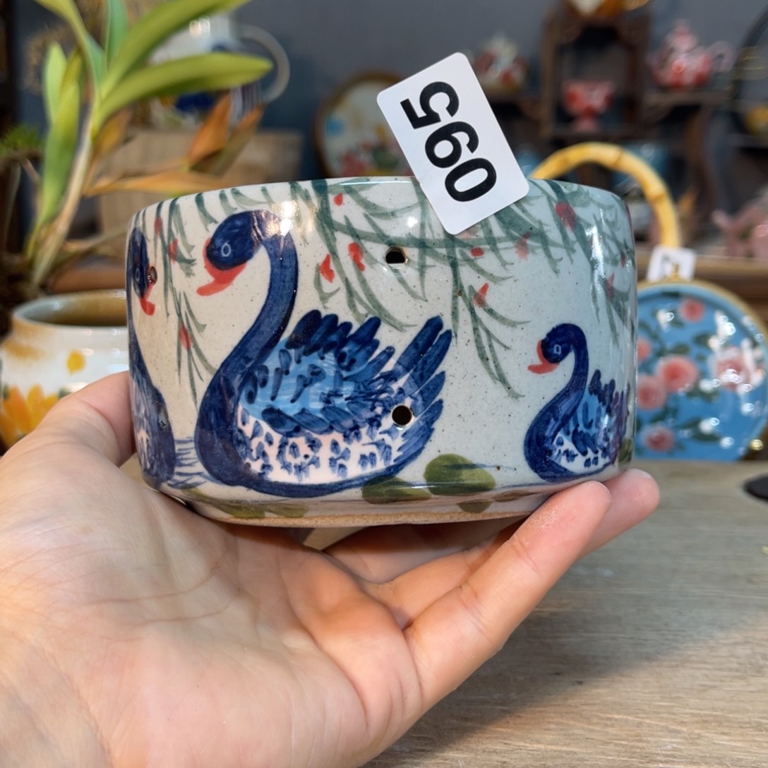 壶素浅陶瓷手工手绘