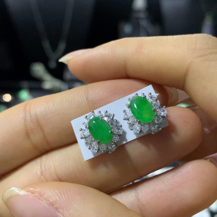 翡翠银S925镶嵌戒指