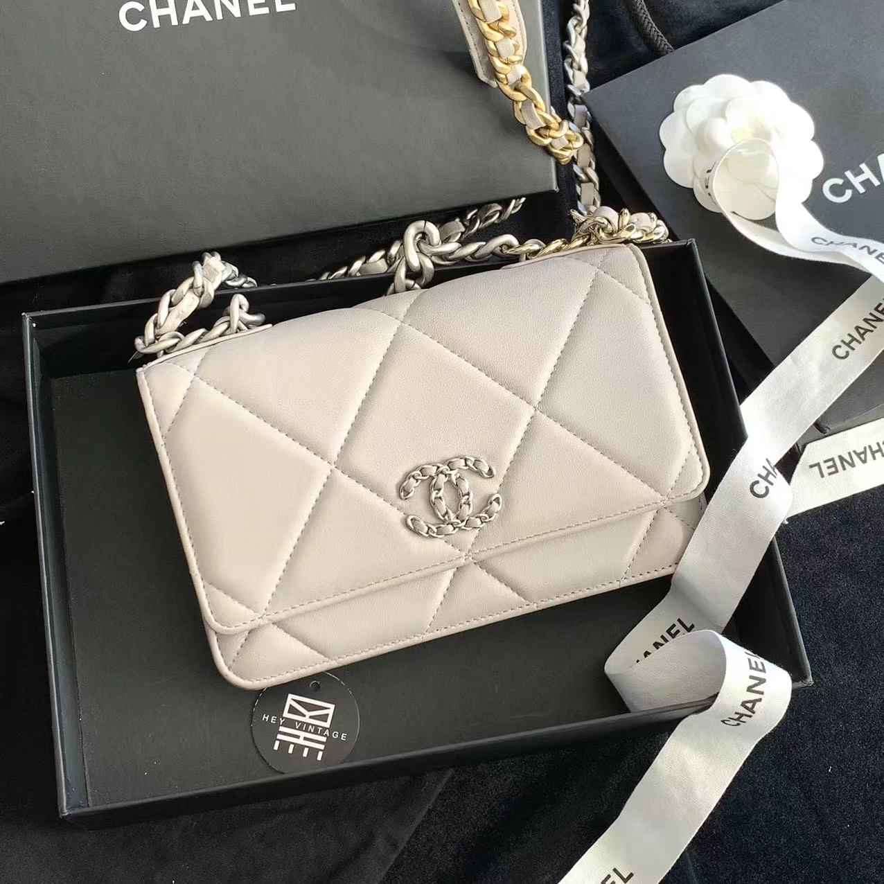 95新 Chanel/香奈儿 灰色19woc包 19cm 18856185