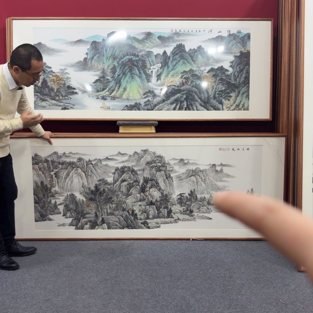 国画带框绘画210/80尺寸