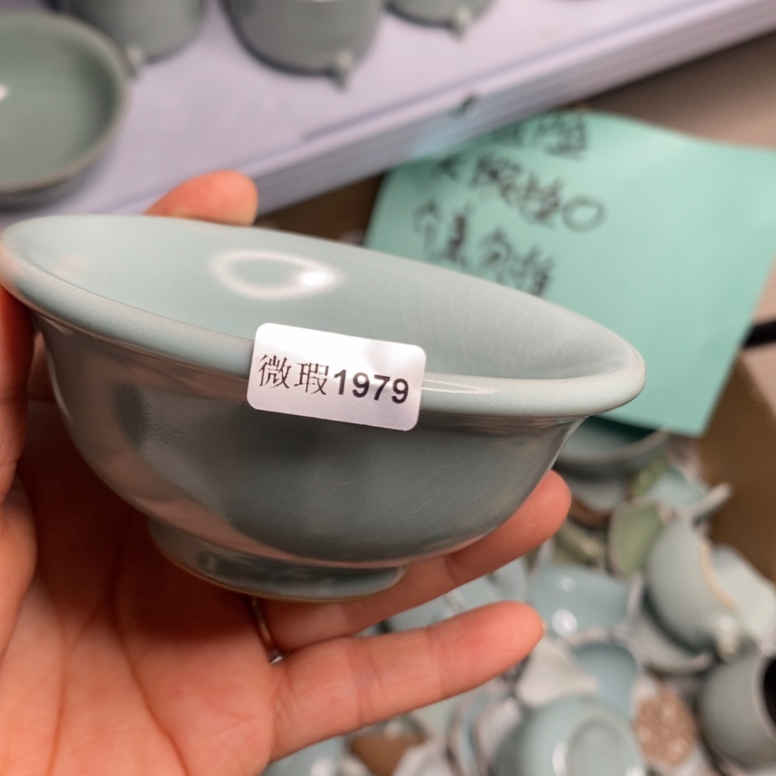 瓷片汝州原矿原釉微瑕1979