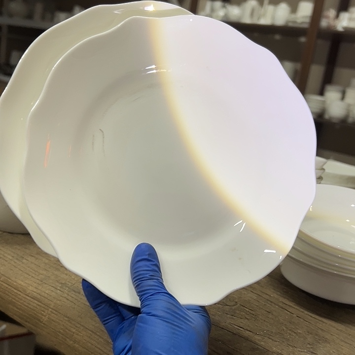 库存尾货花口盘一对口径21