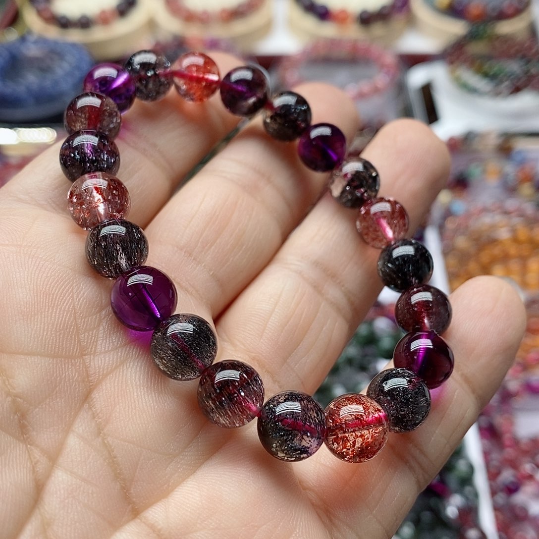 水晶手串未镶嵌时***心水晶手链