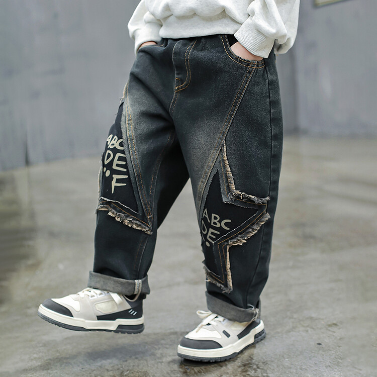 男童春装牛仔裤2025新款儿童春季裤子潮痞帅气时髦小童男孩春秋款