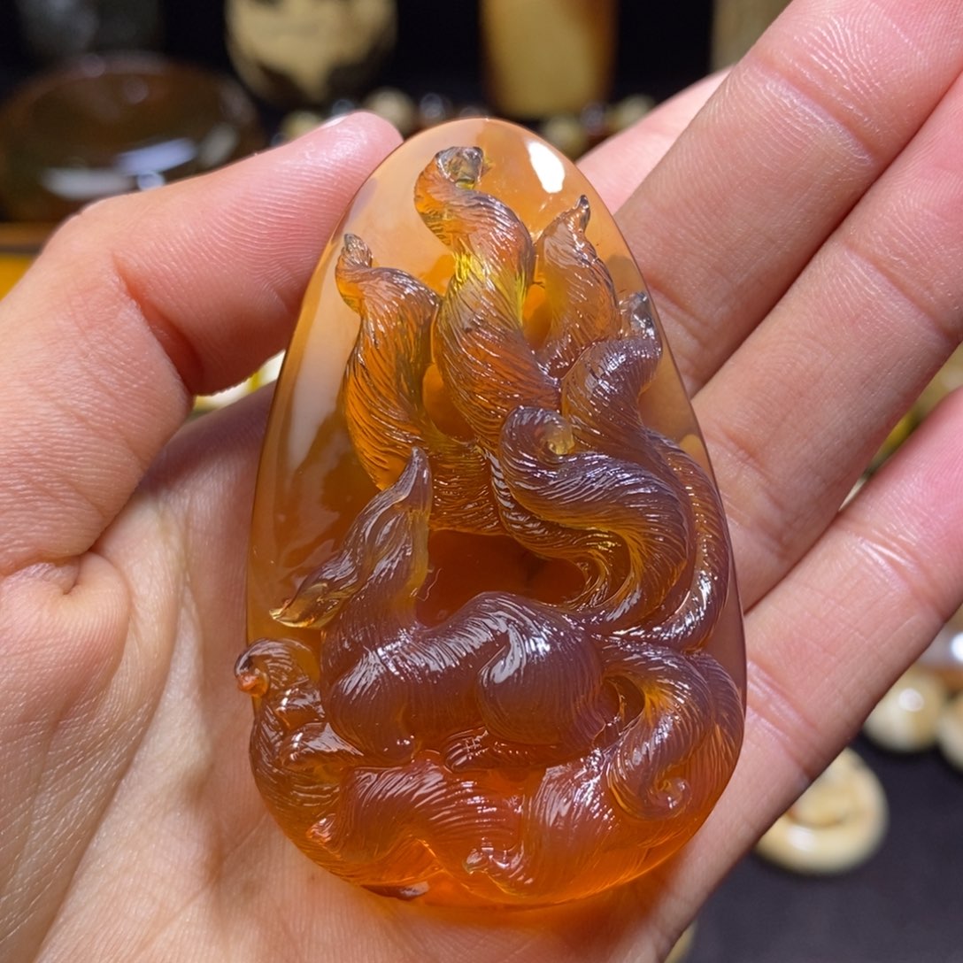 琥珀颈饰未镶嵌21.4克