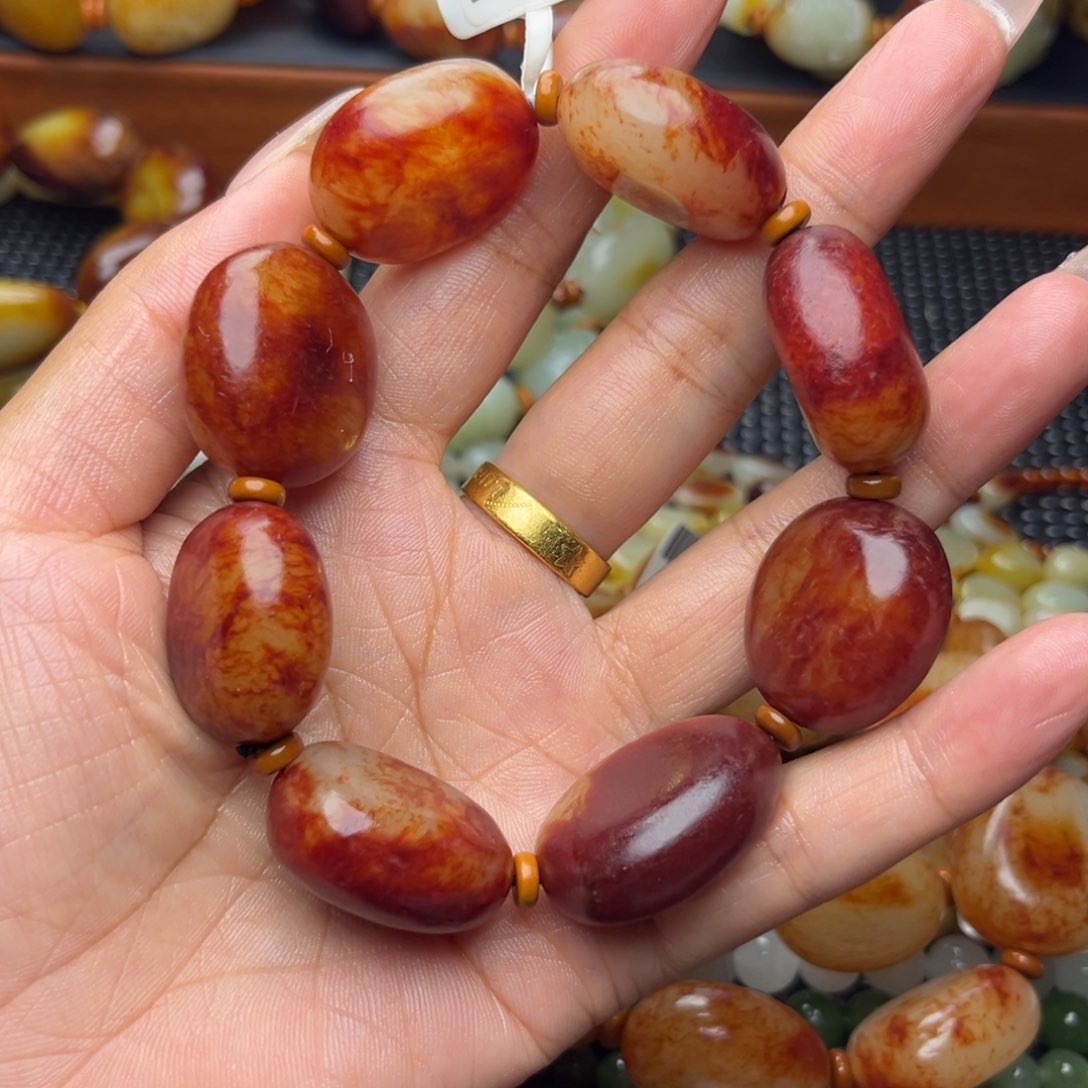 感***恩手链未镶嵌和田玉（糖玉）