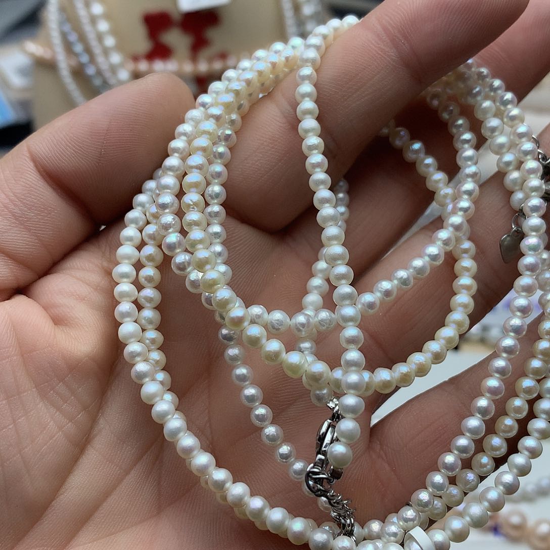 淡水珍珠3-4未镶嵌x14项链