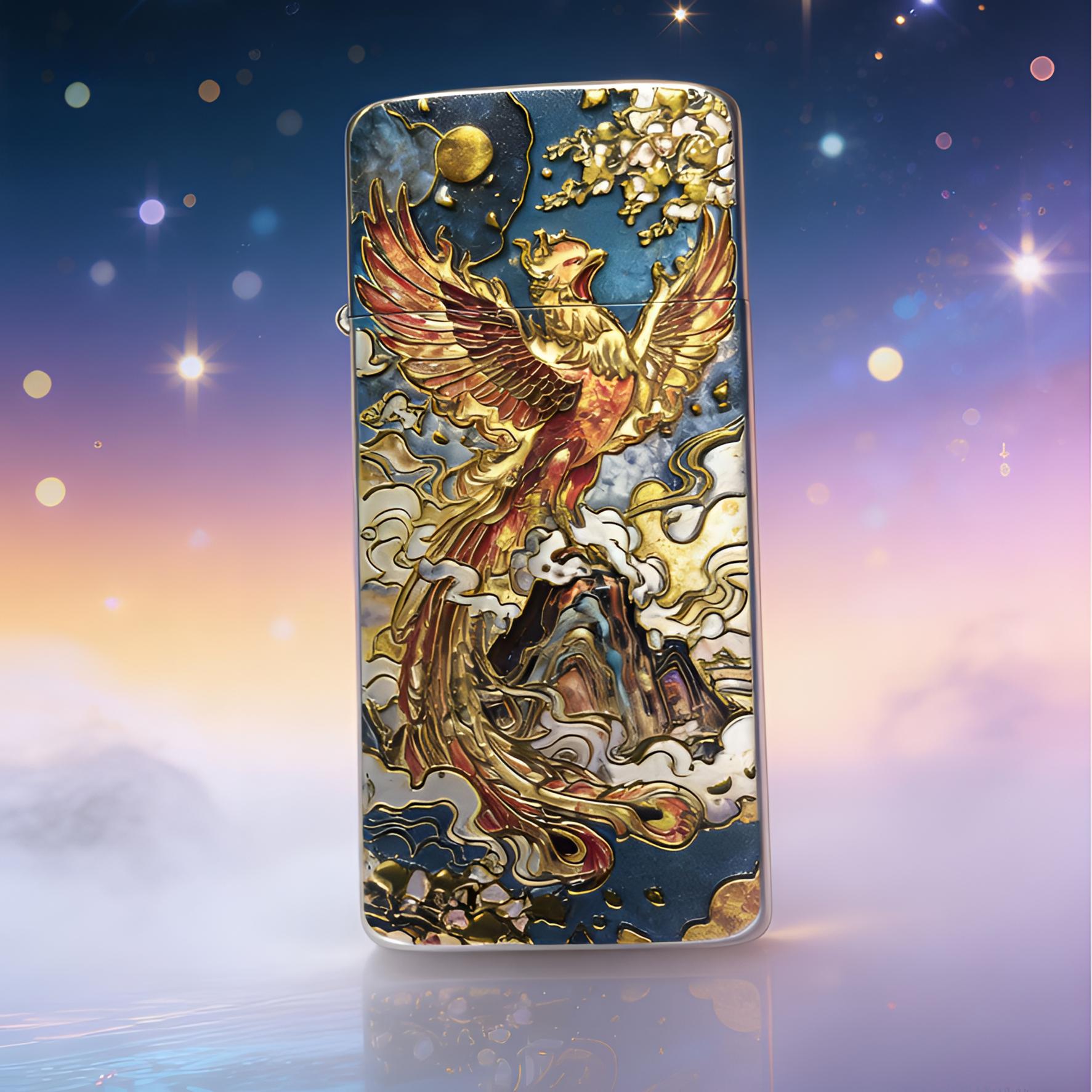 超薄鎏金神兽朱雀玄武窄机 煤.油机（配官方礼盒证书）Y