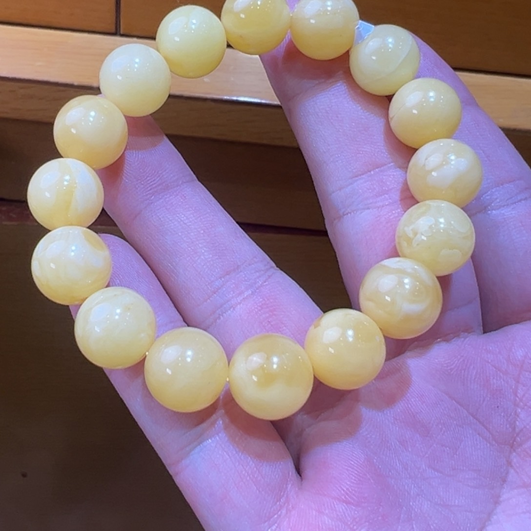 蜜蜡手串未镶嵌圆珠txz069