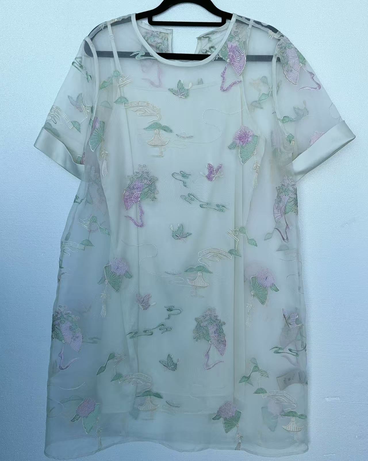 Betty Bairn【刘HAHA精选】新中式国风提花刺绣连衣裙24B-BW8215