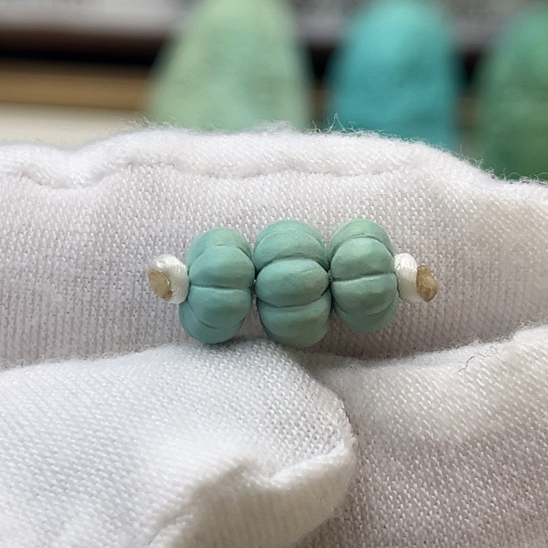 绿松石未镶嵌珠宝奇石瓜珠套装