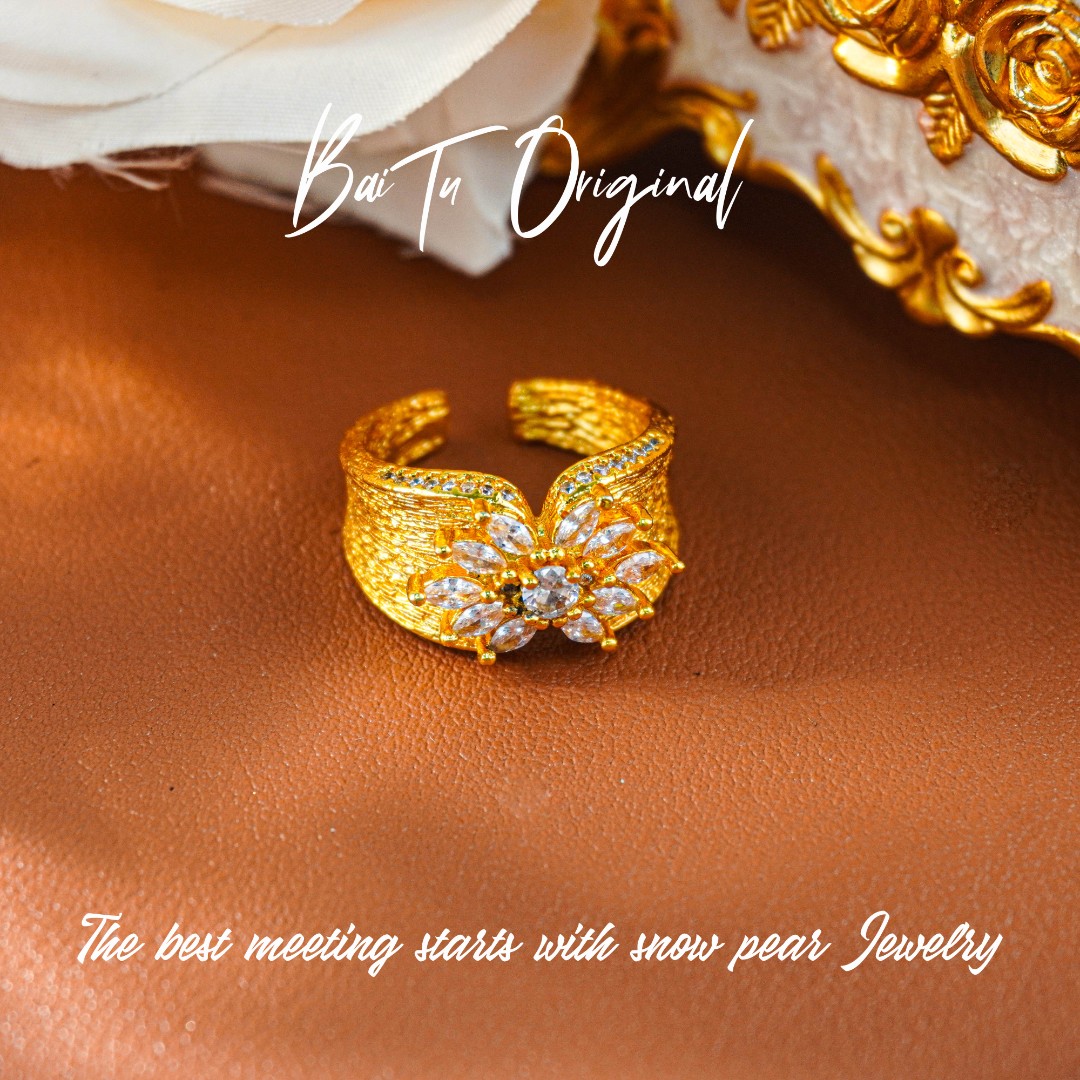 铜合金合成锆石戒指 【柏荼】铜 ♠ 轻奢设计 RJ397 戒指