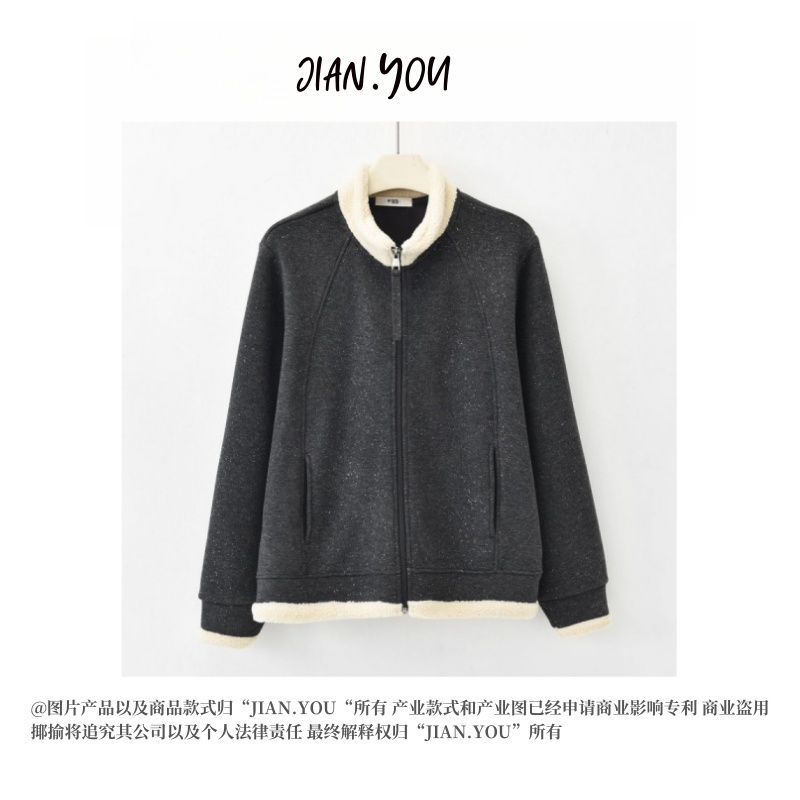 JIANYOU-「星河暖暖」2024加绒加厚新年款休闲靓丽女士短外套HT-552