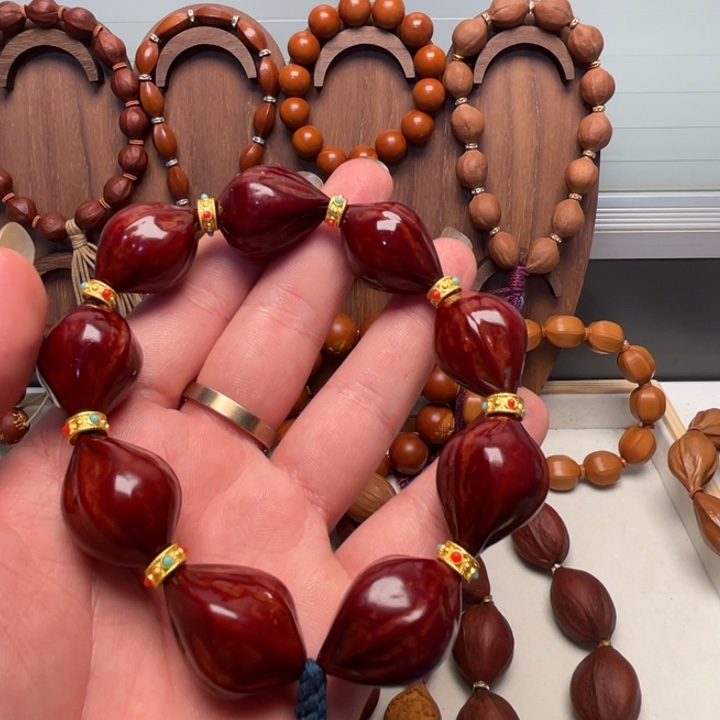 橄榄核手串/手链2.1尺寸梅林紫皮抛光打底