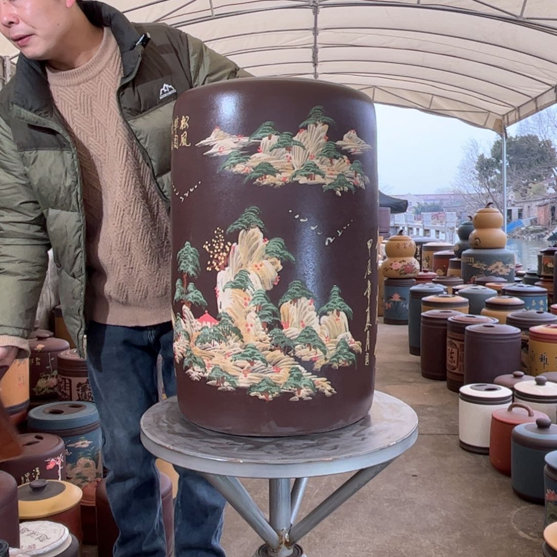 紫砂茶叶罐50 饼茶叶罐