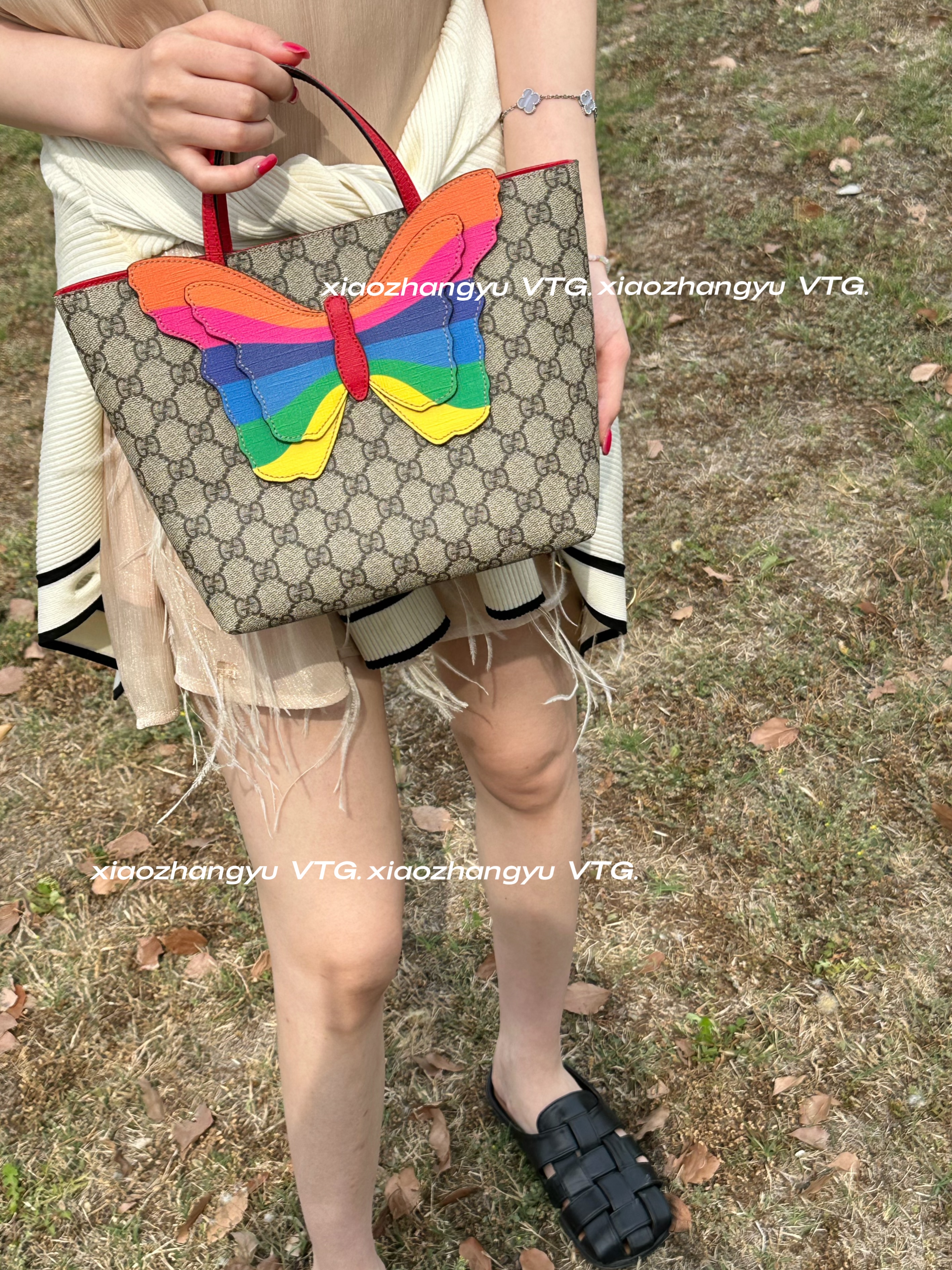 99新 GUCCI/古驰 彩虹蝴蝶儿童包小托特/98-99新/