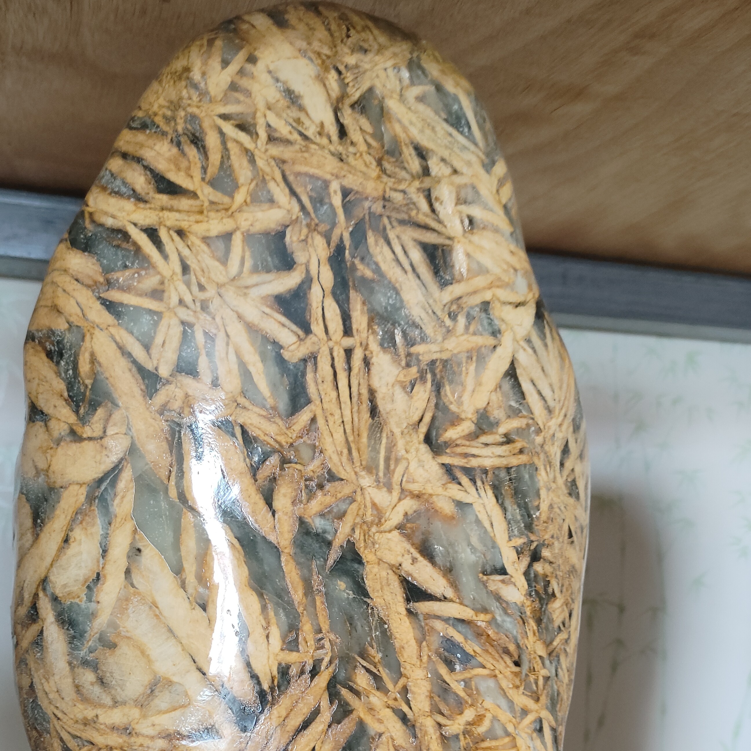 莱州特产竹叶石奇石