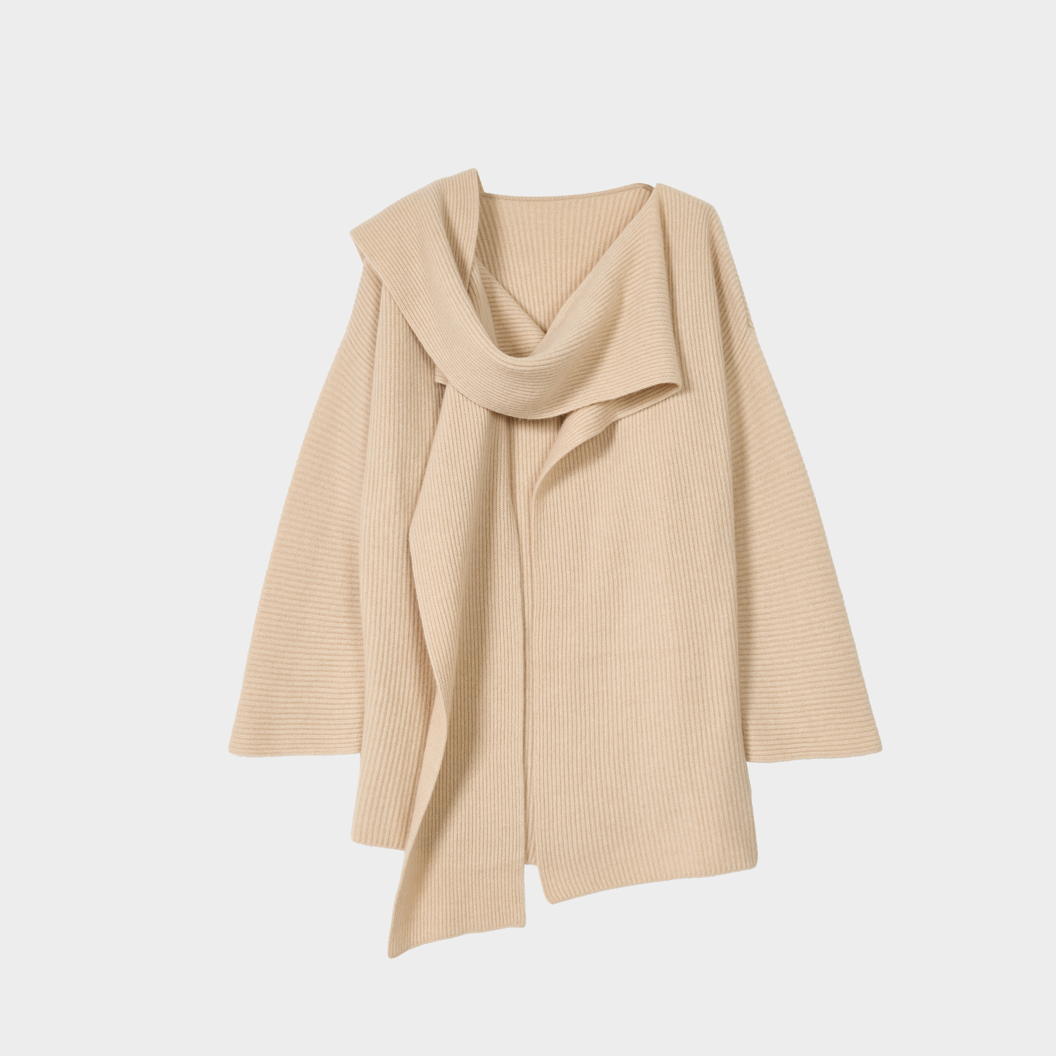 【孤品】设计师斗篷围巾式羊绒短大衣外套加厚顶奢羊绒极简轻奢秋冬