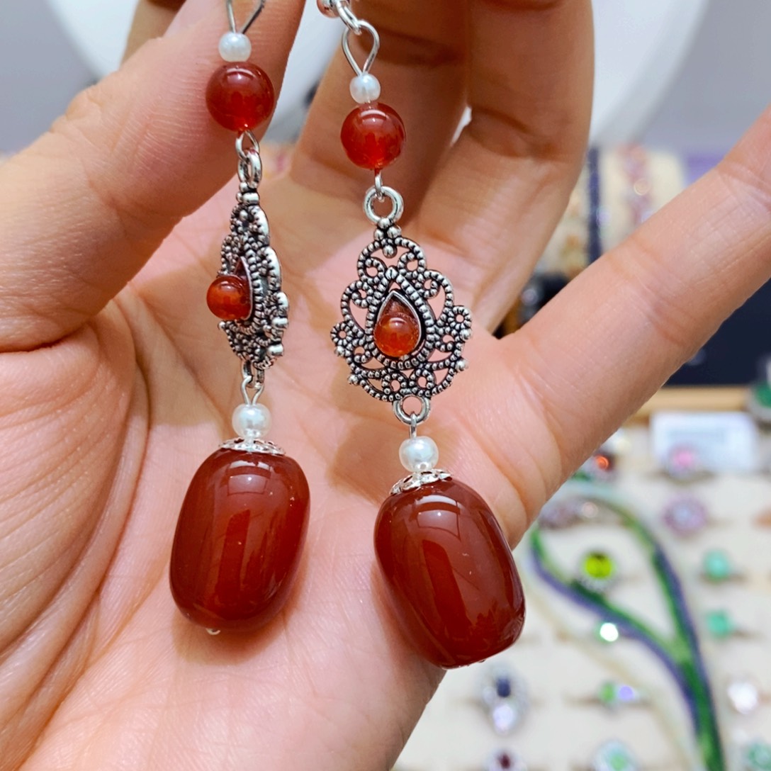 紫晶耳饰银S925镶嵌耳饰