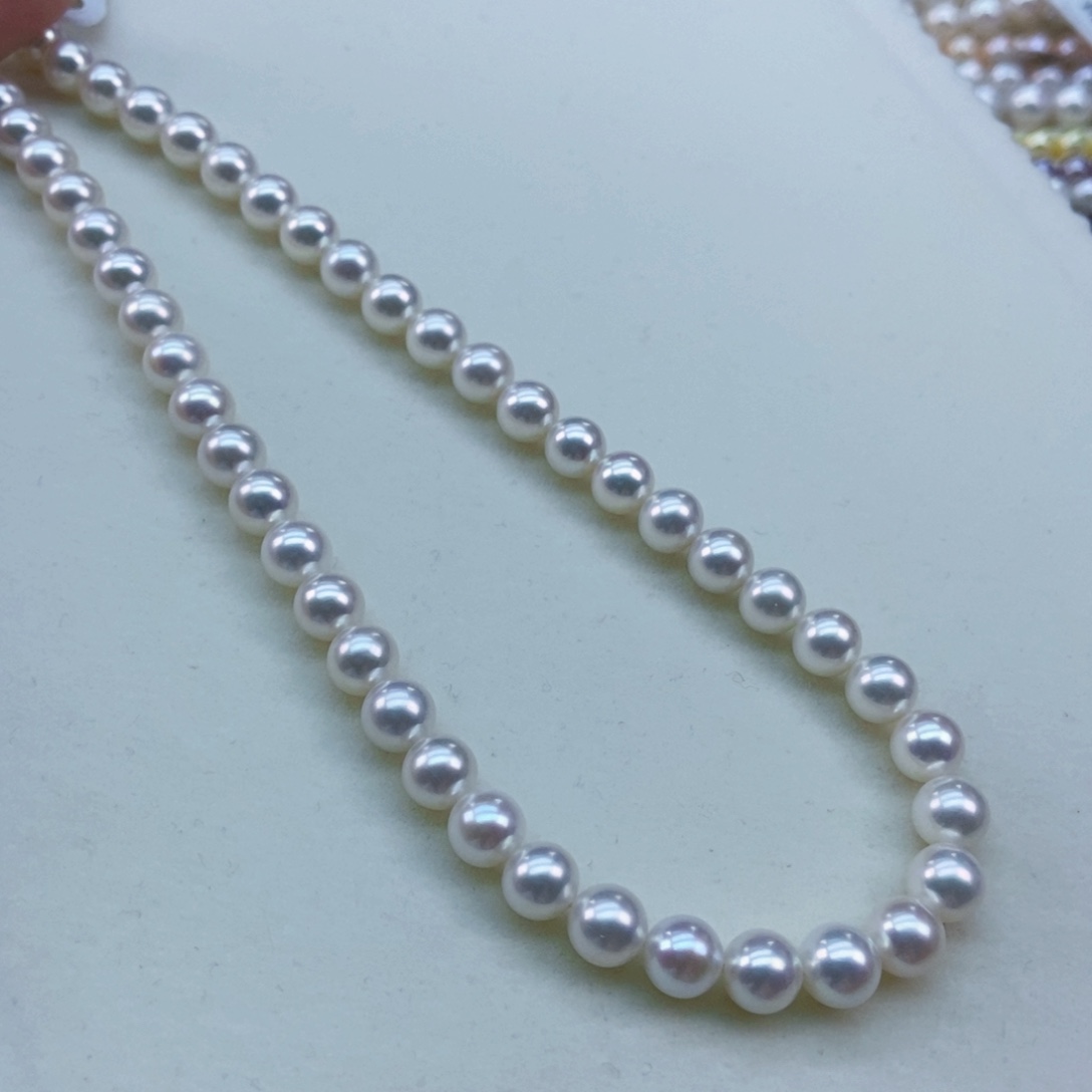 银S925镶嵌8正圆镜面天女光几乎无暇毕业淡水珍珠