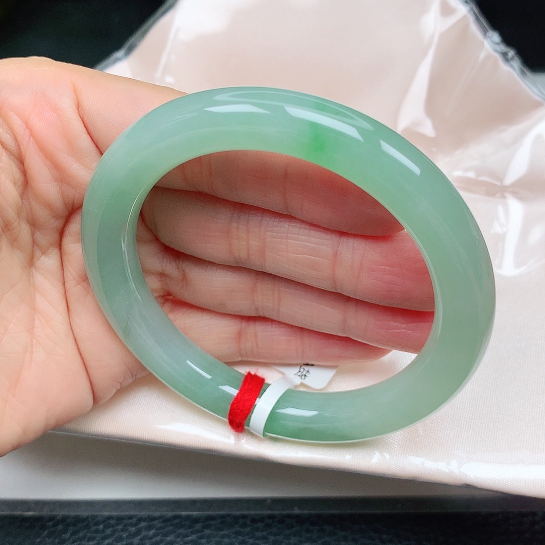 未镶嵌手镯（圆镯）翡翠冰甜绿新品17