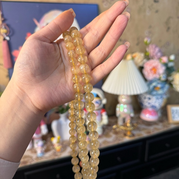 天然金发晶项链022多样性发其一