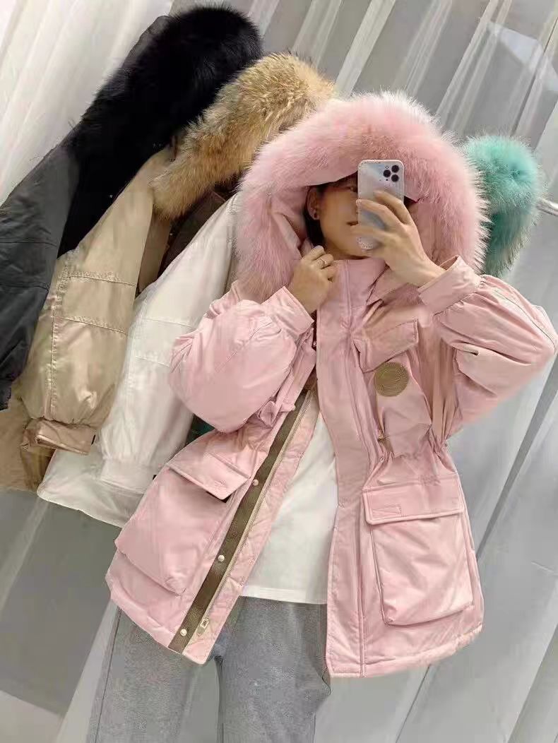 无毛领 韩版中长款收腰派克爆款外套