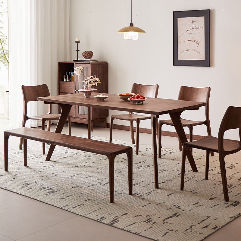 北美黑胡桃木实木餐桌寻味餐桌