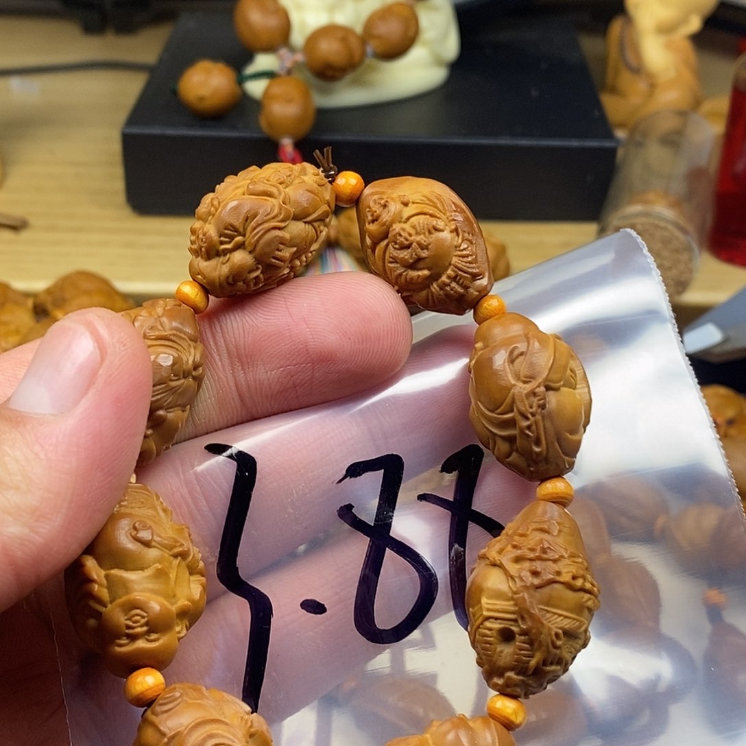 橄榄核手串/手链橄榄核雕刻工艺手串7