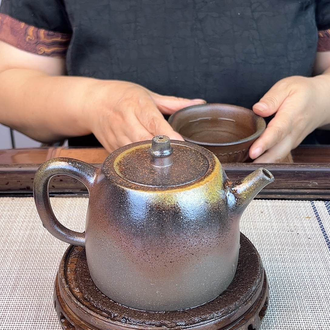 茶壶紫砂宜兴紫砂底槽清柴烧360c c