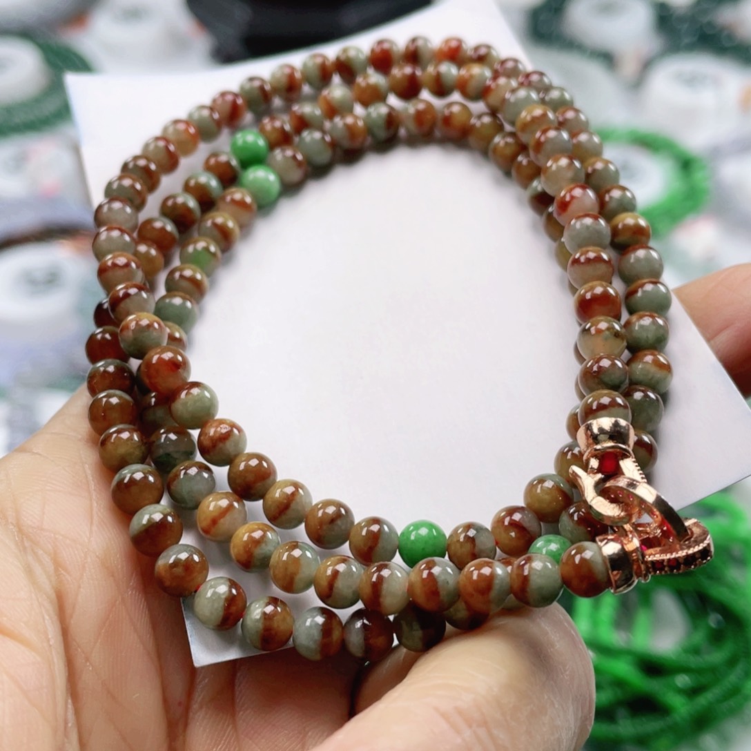 翡翠戒指未镶嵌天然翡翠项链5.2mm