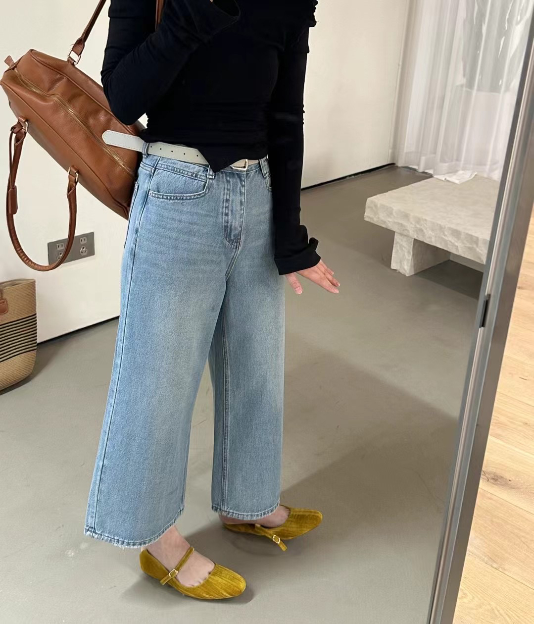 苗苗家2025春装八分牛仔裤