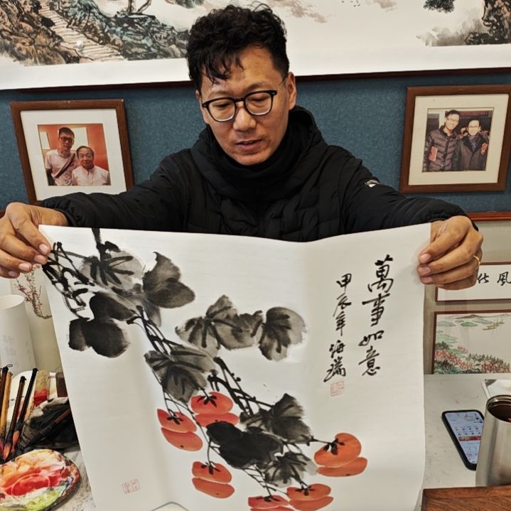 国画贾海瑞老师现场定制