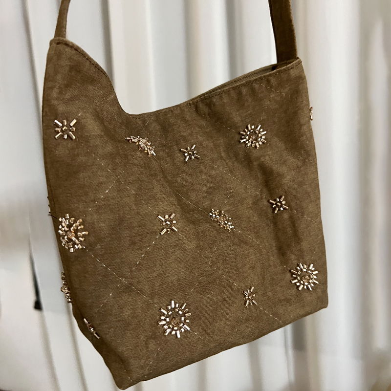 钉珠刺绣单肩包包女2025夏季新款时尚百搭复古新中式女包腋下包包