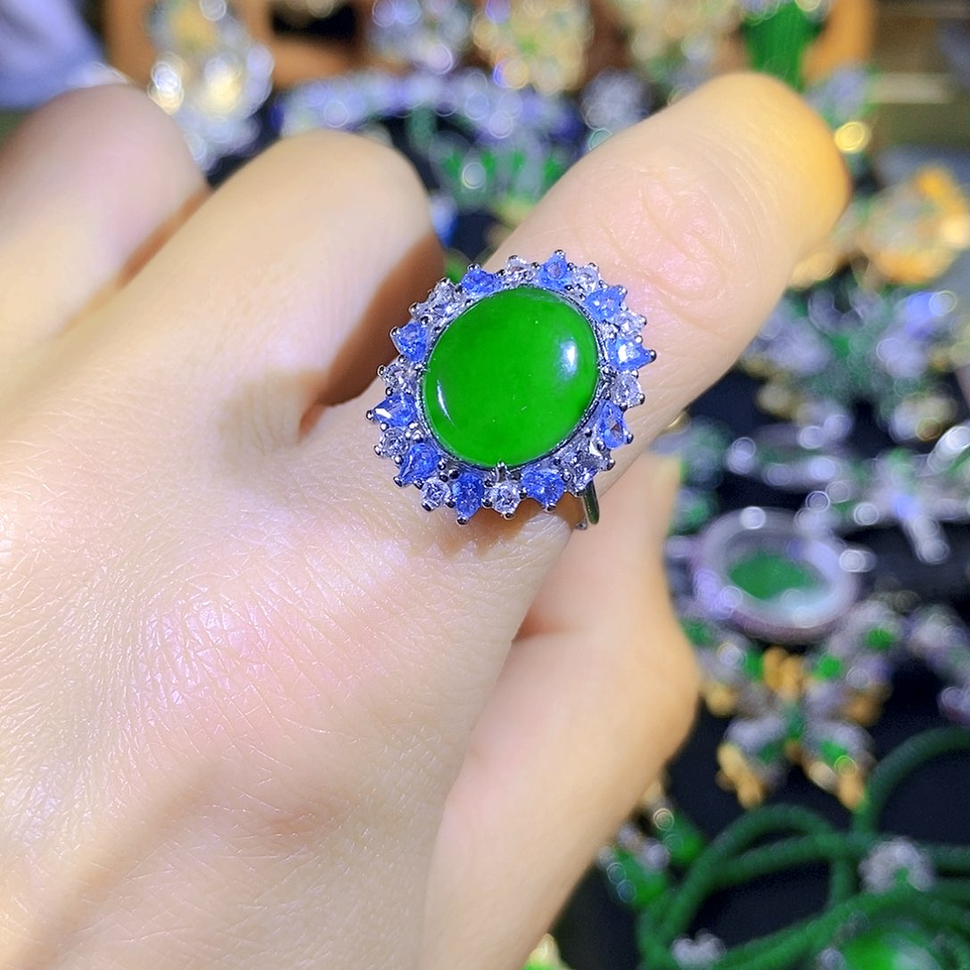 吊坠(不含链)银S925镶嵌翡翠