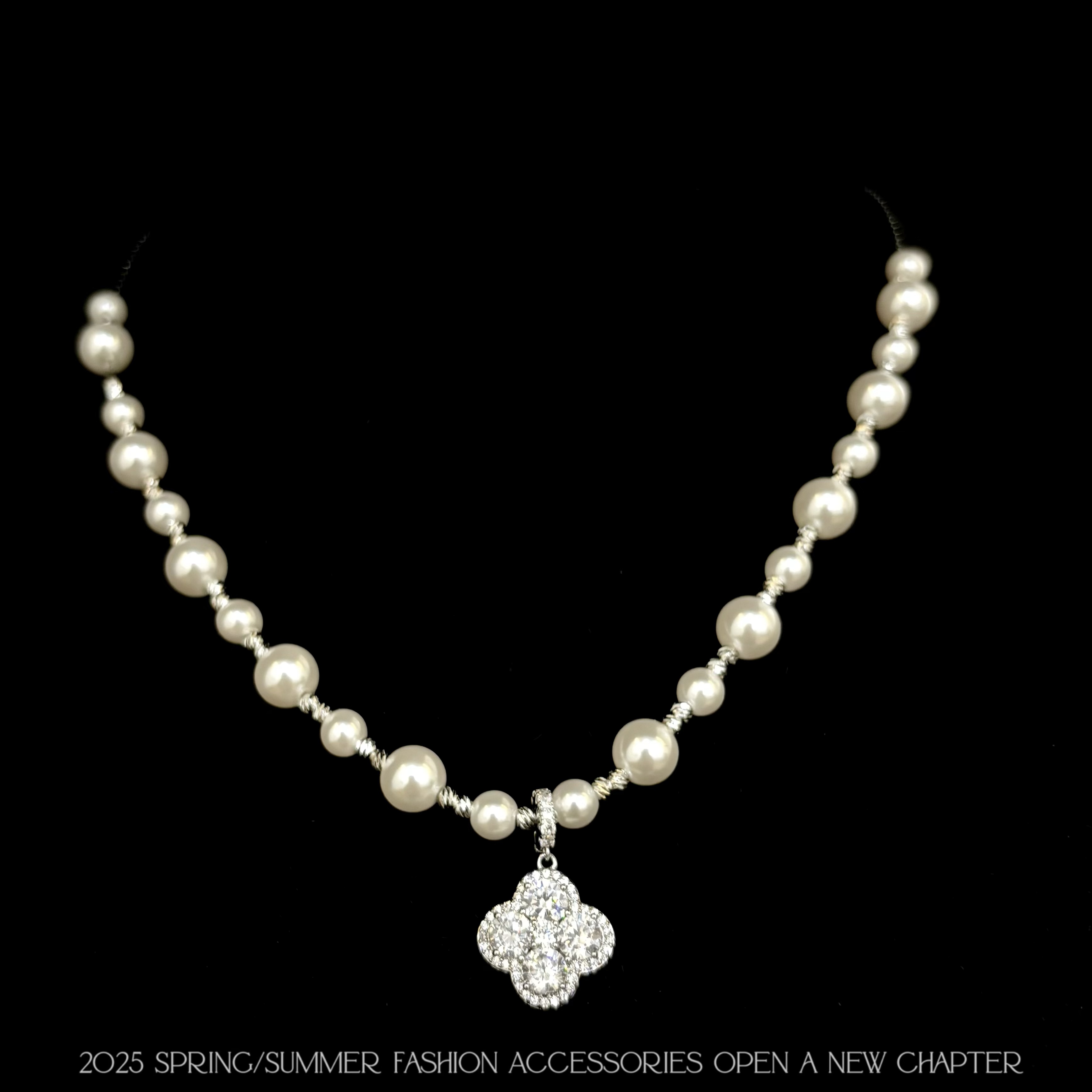 铜合金项链 镀K金 2025款C2284【四叶蜜珠】BOBAOLI 项链