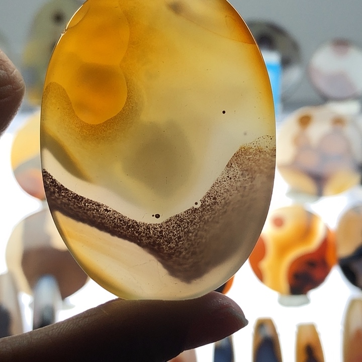 玛瑙/玉髓银S925镀金镶嵌珠宝半成品15