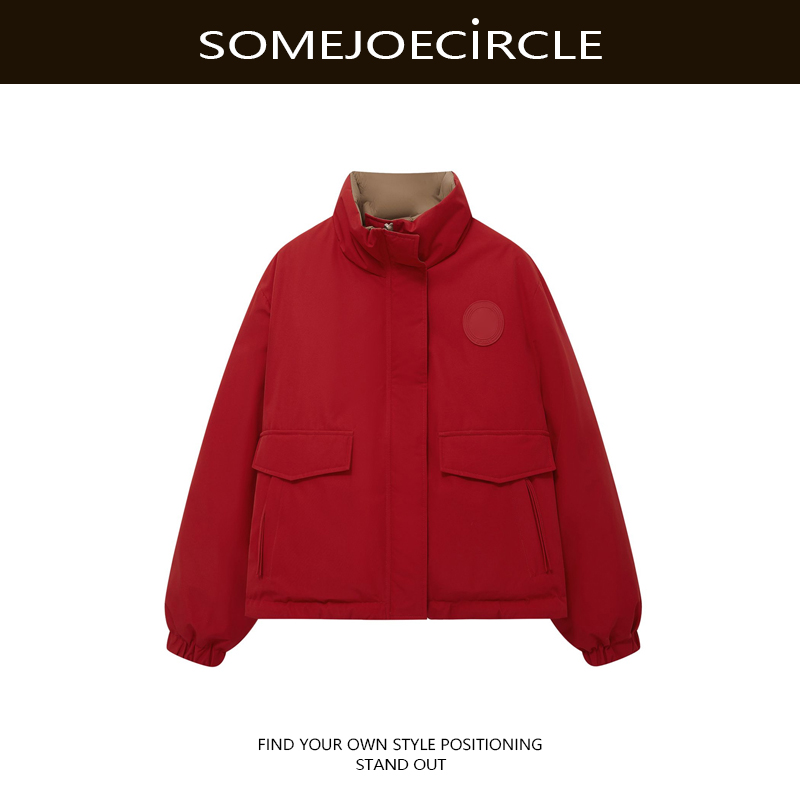 【羽绒服】刘浩存同款25冬新款复古双面穿外套女Z8333