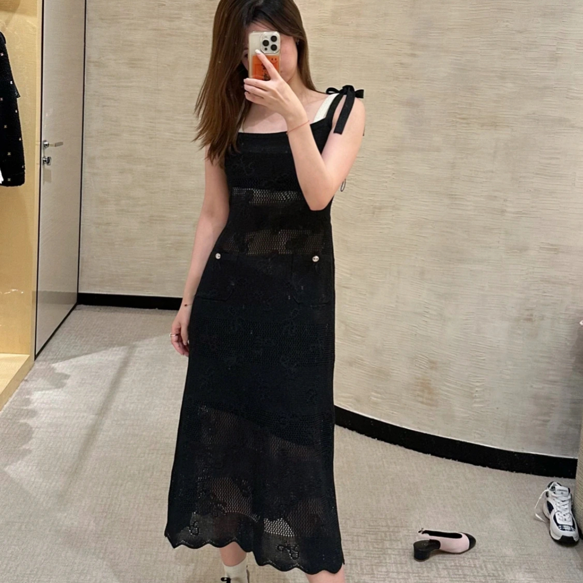 99新 Chanel/香奈儿 21K黑色吊带裙34码备用包