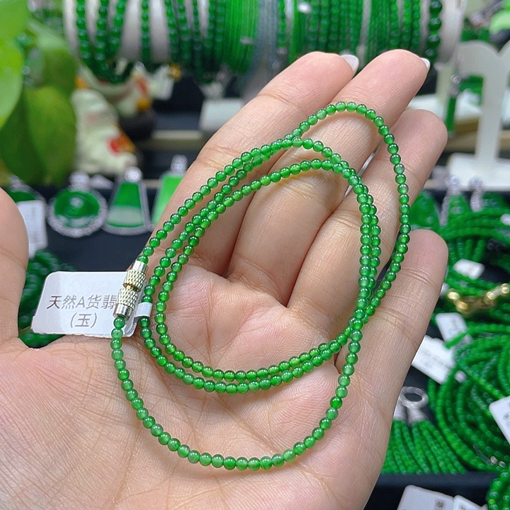 翡翠颈饰未镶嵌圆珠项链2.5